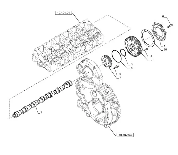 504127775 - Фланец задн. распредвала ГБЦ ДВС Cursor9 T8./Mg., CS, CSX, CX6/8, Axion9