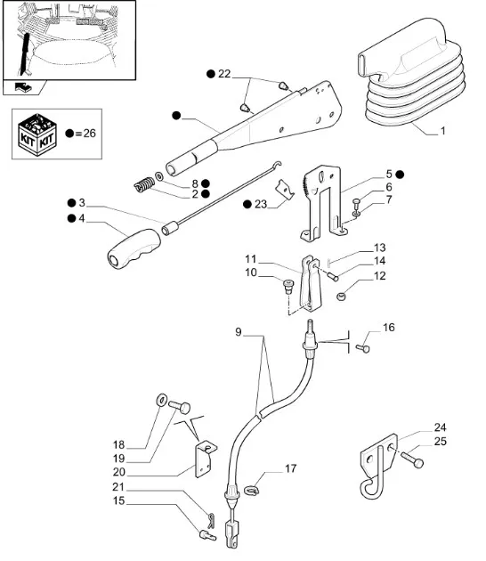 87470439 - Тросик ручного тормоза 1210 мм. Т7 с 09г.в.